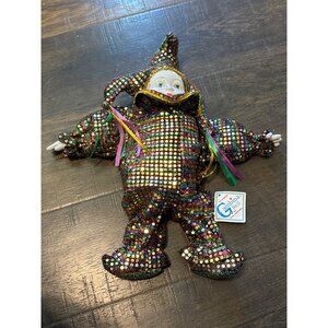1999 Gambina Jester Porcelain Clown Doll NWT 14"